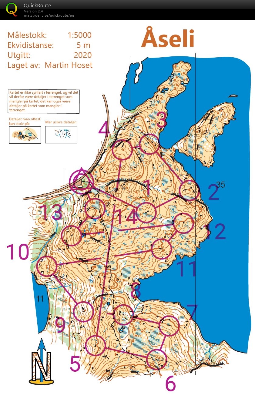 Test av usynfart kart på Åseli (2020-07-21)