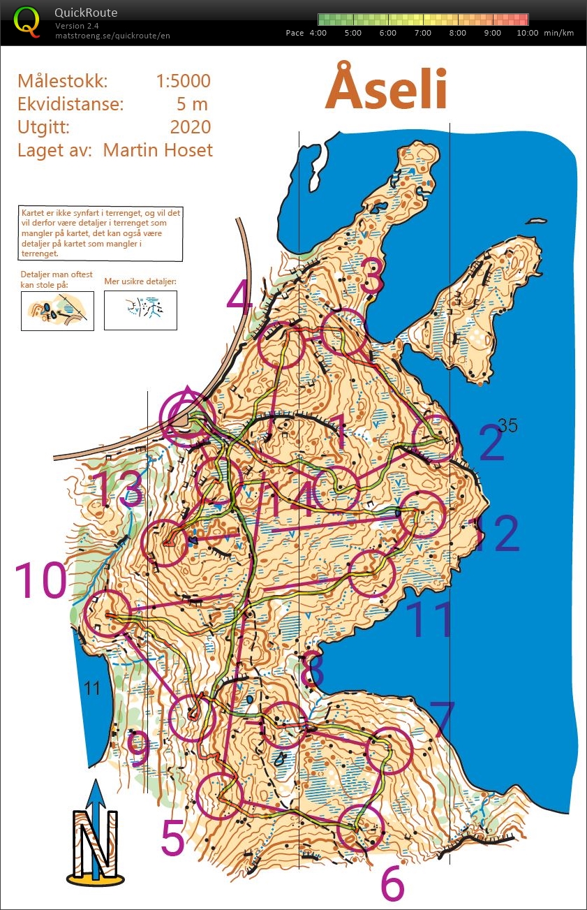 Test av usynfart kart på Åseli (21-07-2020)